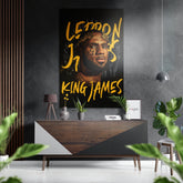 Lebron James Brushed Aluminum Dibond Wall Art.